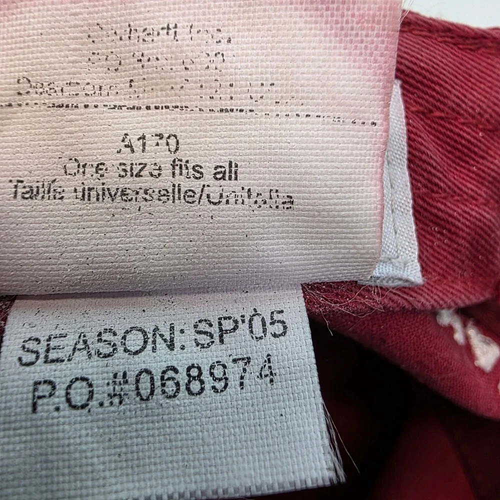 Vintage Carhartt Baseball Cap Burgundy Embroidered Patch Hard‎ At Work Strapback